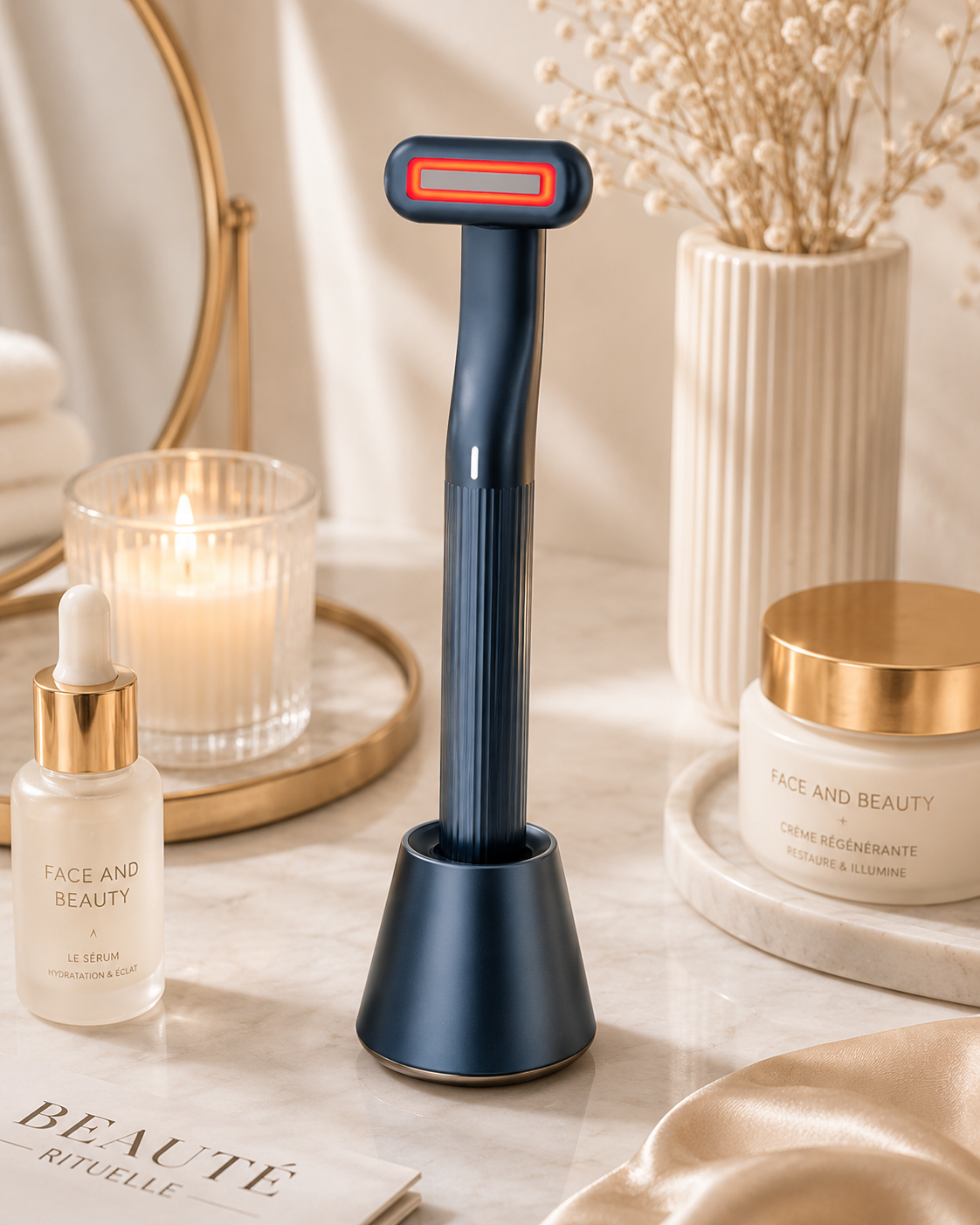 Baguette visage 4-en-1 LED & Microcourants