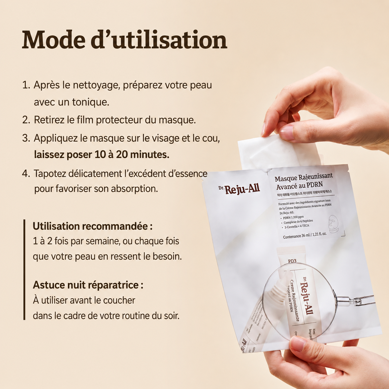 4 Masques PDRN Régénérant