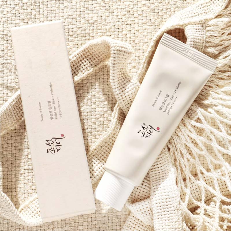 Crème solaire apaisante au riz SPF50+