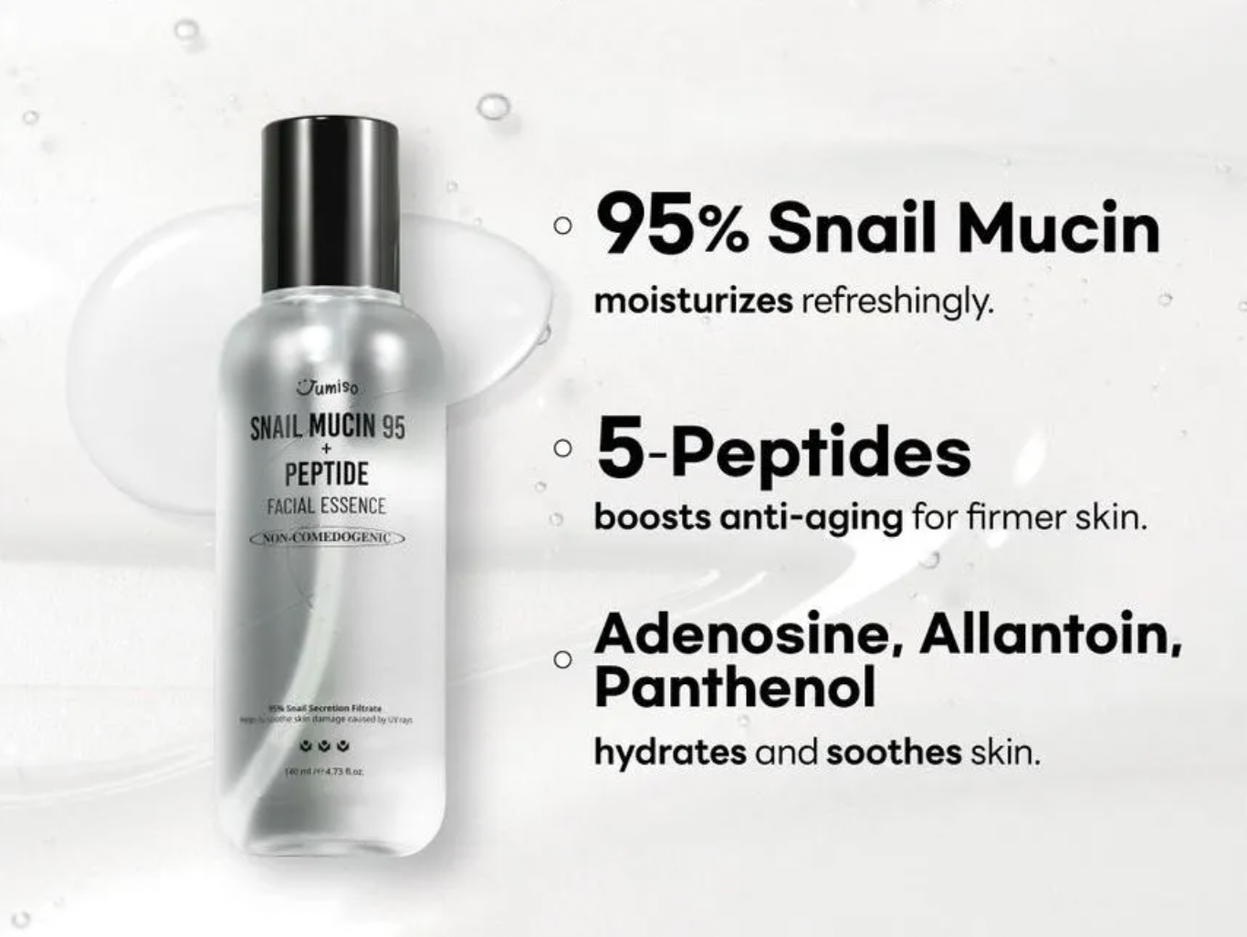 Essence à la mucine d'escargot et Peptides