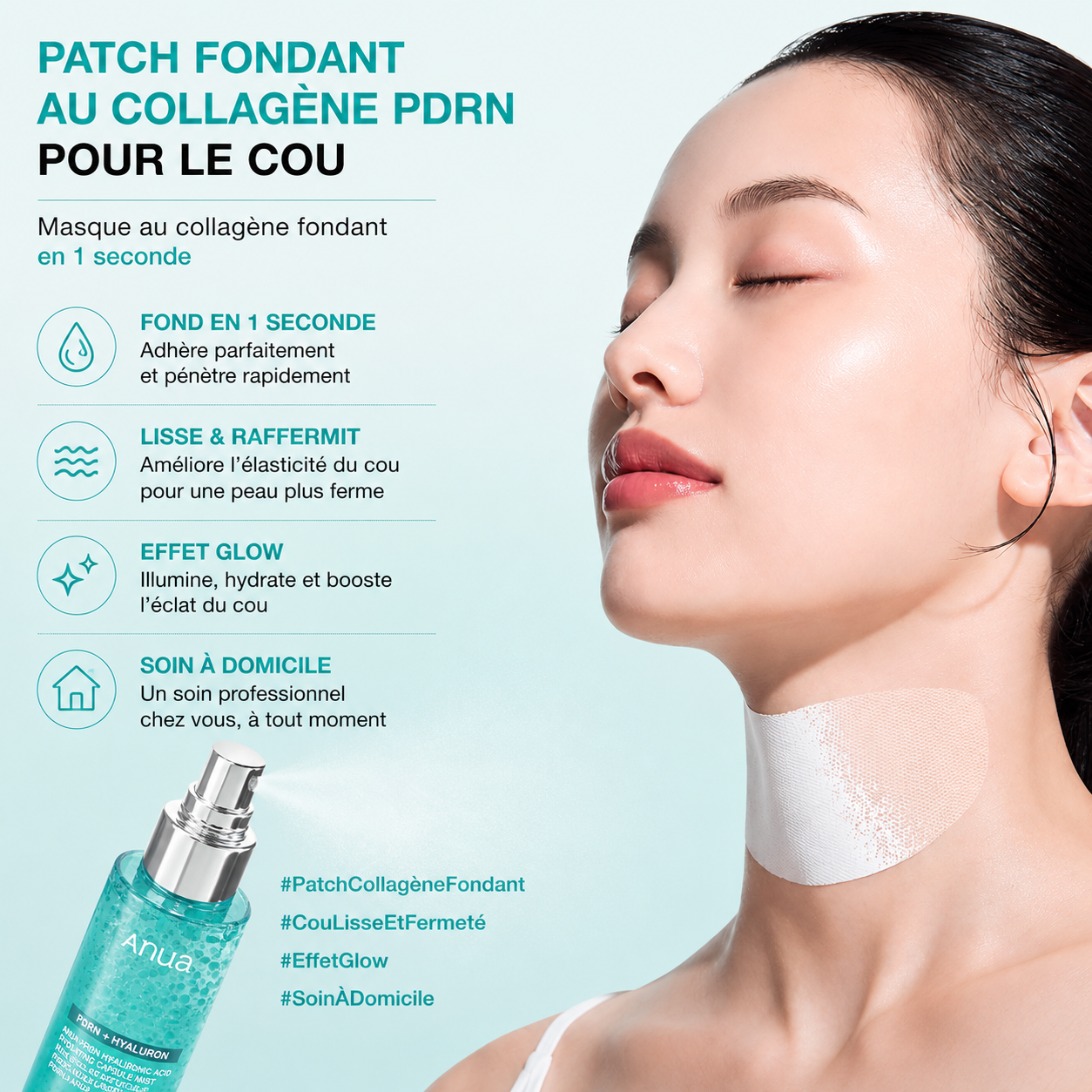 Patchs fondant collagène PDRN - Cou