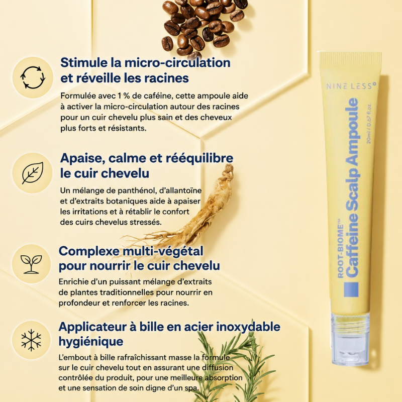 Ampoule cuir chevelu caféine (booster de pousse)