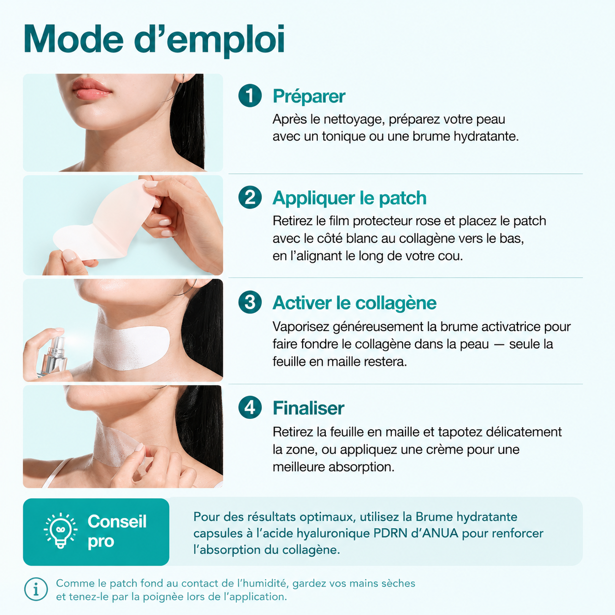 Patchs fondant collagène PDRN - Cou